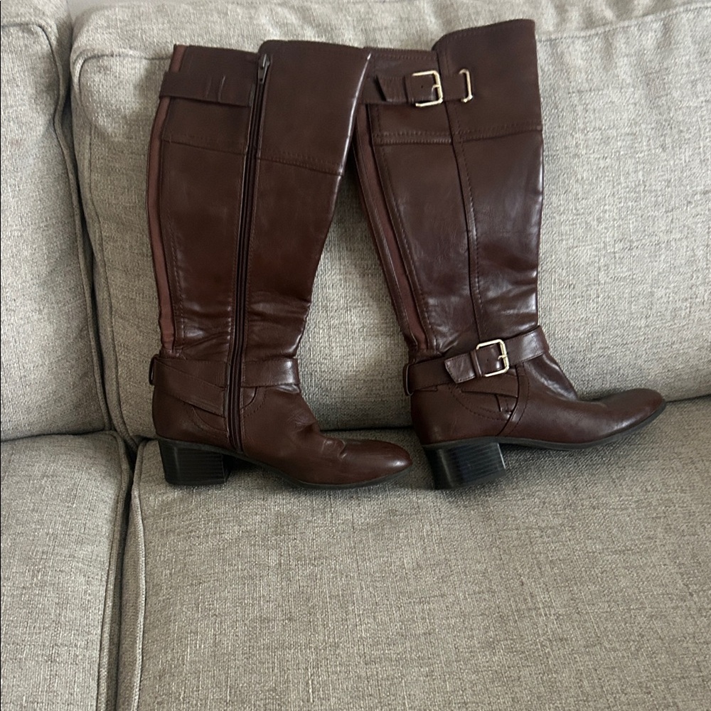 Unisa Brown Leather Over-the-Knee Riding Boots
